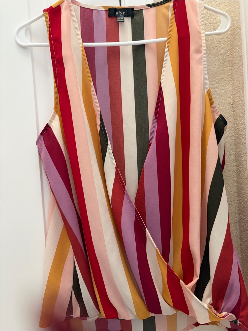 Label by Dana Striped Surplice Tank - Multicolor Vertical Stripes
